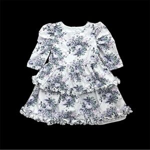 Janie and Jack Floral Dress - White and Purple size 8